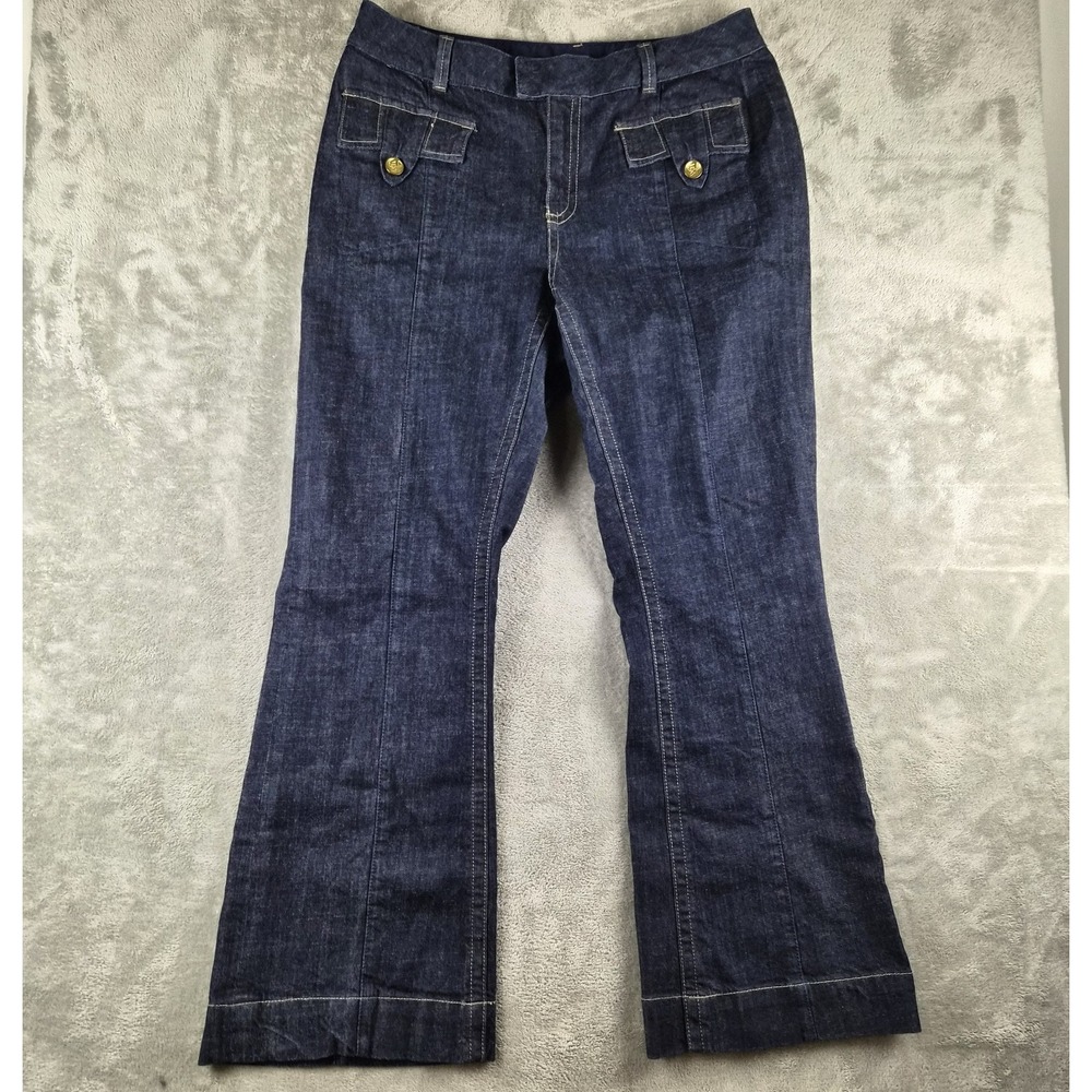 Seven7 Premium Denim Jeans Womens 18 Dark Wash Flare Bootcut Y2K Sequine Pockets